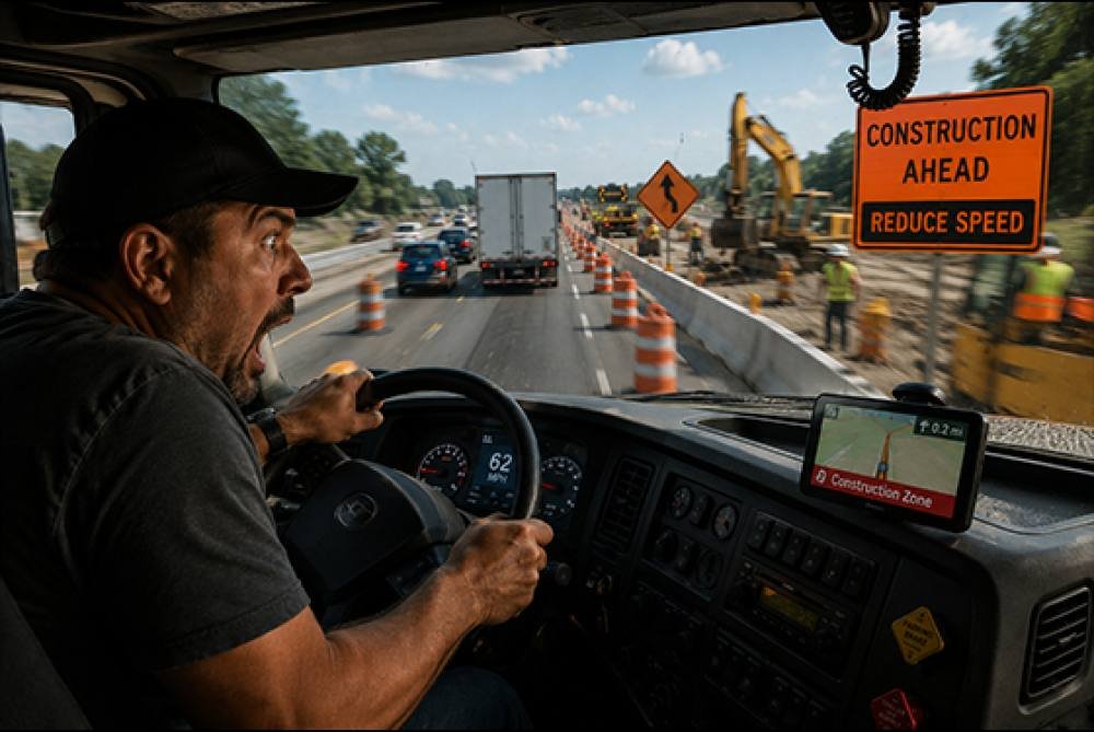Zonas de construcción: el peligro de frenar demasiado tarde
